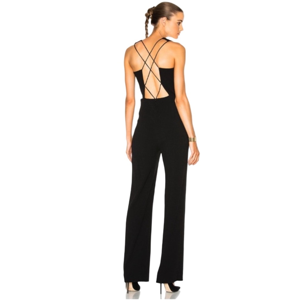Cushnie Et Ochs Claudia Black Lace-Up Open-Back
Halter Jumpsuit Size 8 - Picture 2 of 11